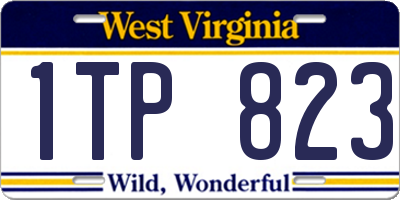 WV license plate 1TP823