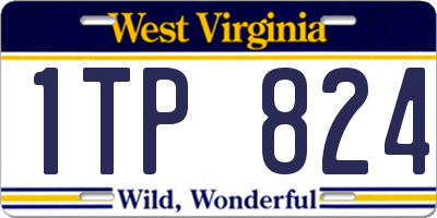 WV license plate 1TP824
