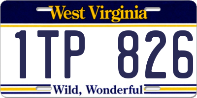 WV license plate 1TP826