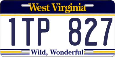 WV license plate 1TP827