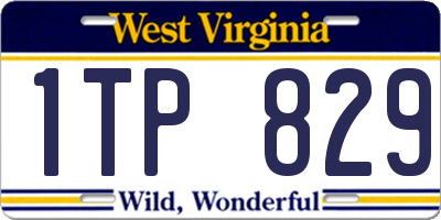 WV license plate 1TP829