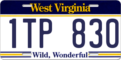 WV license plate 1TP830