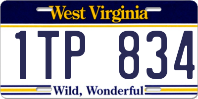 WV license plate 1TP834