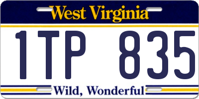 WV license plate 1TP835