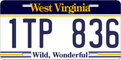WV license plate 1TP836