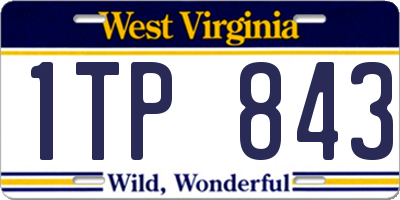 WV license plate 1TP843