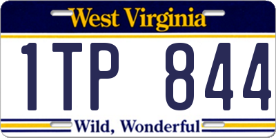 WV license plate 1TP844