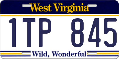WV license plate 1TP845
