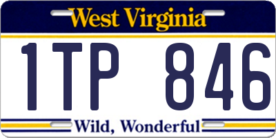 WV license plate 1TP846