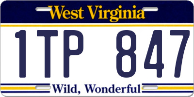 WV license plate 1TP847