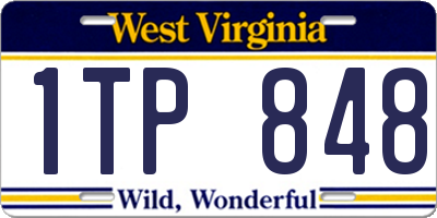 WV license plate 1TP848