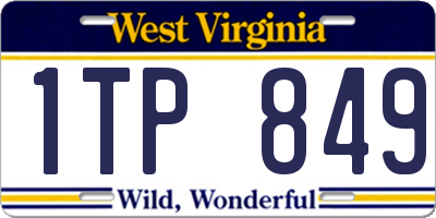 WV license plate 1TP849