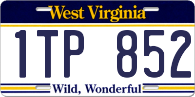 WV license plate 1TP852