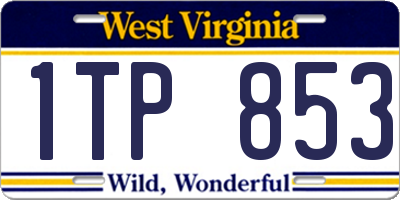 WV license plate 1TP853
