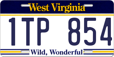 WV license plate 1TP854