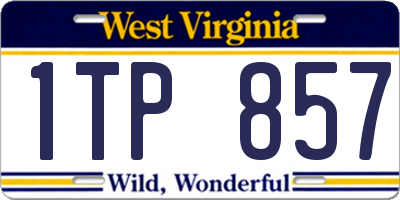 WV license plate 1TP857