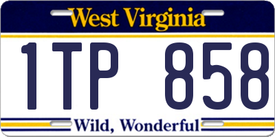 WV license plate 1TP858