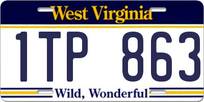 WV license plate 1TP863