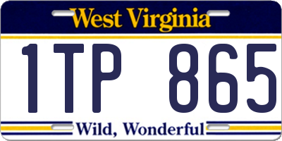 WV license plate 1TP865