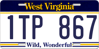 WV license plate 1TP867