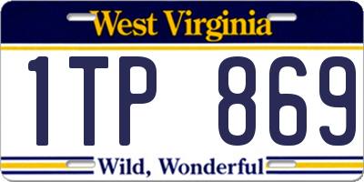 WV license plate 1TP869