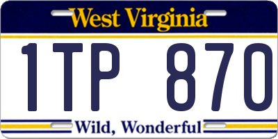 WV license plate 1TP870