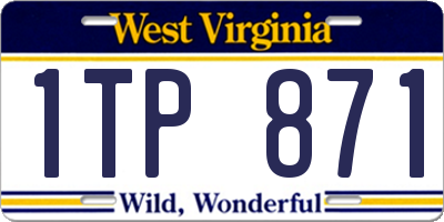 WV license plate 1TP871