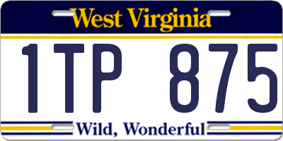 WV license plate 1TP875