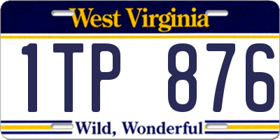 WV license plate 1TP876