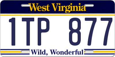 WV license plate 1TP877
