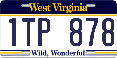 WV license plate 1TP878