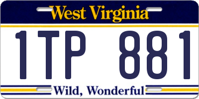 WV license plate 1TP881