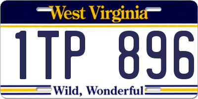 WV license plate 1TP896