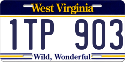 WV license plate 1TP903