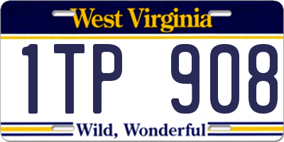WV license plate 1TP908