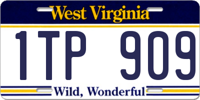 WV license plate 1TP909