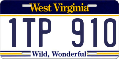 WV license plate 1TP910
