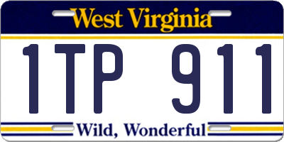 WV license plate 1TP911