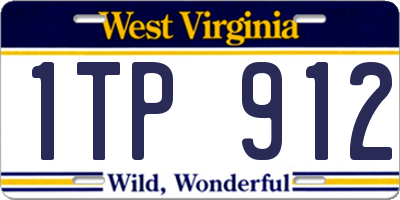WV license plate 1TP912