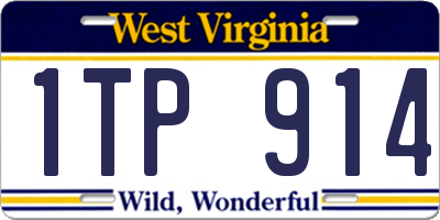WV license plate 1TP914