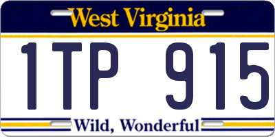 WV license plate 1TP915