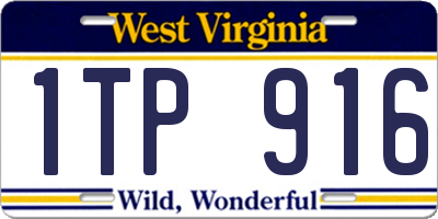 WV license plate 1TP916
