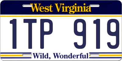 WV license plate 1TP919
