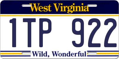 WV license plate 1TP922