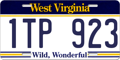 WV license plate 1TP923