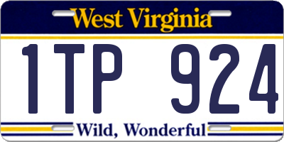 WV license plate 1TP924