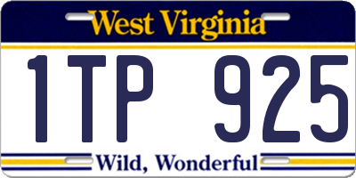 WV license plate 1TP925