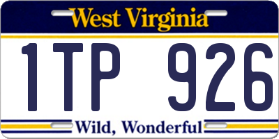 WV license plate 1TP926