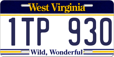 WV license plate 1TP930
