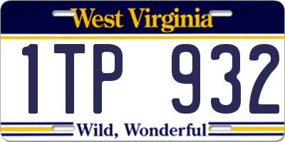 WV license plate 1TP932